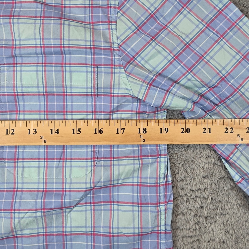Vineyard Vines Performance Shirt Mens S Blue Plaid OTG brrr Cooling Button Down - Picture 7 of 9
